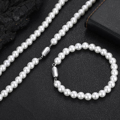 8mm Pearl Bracelet for Women, Luxury Hip Hop Design | Caratix Jewelry - CaratixJewelry
