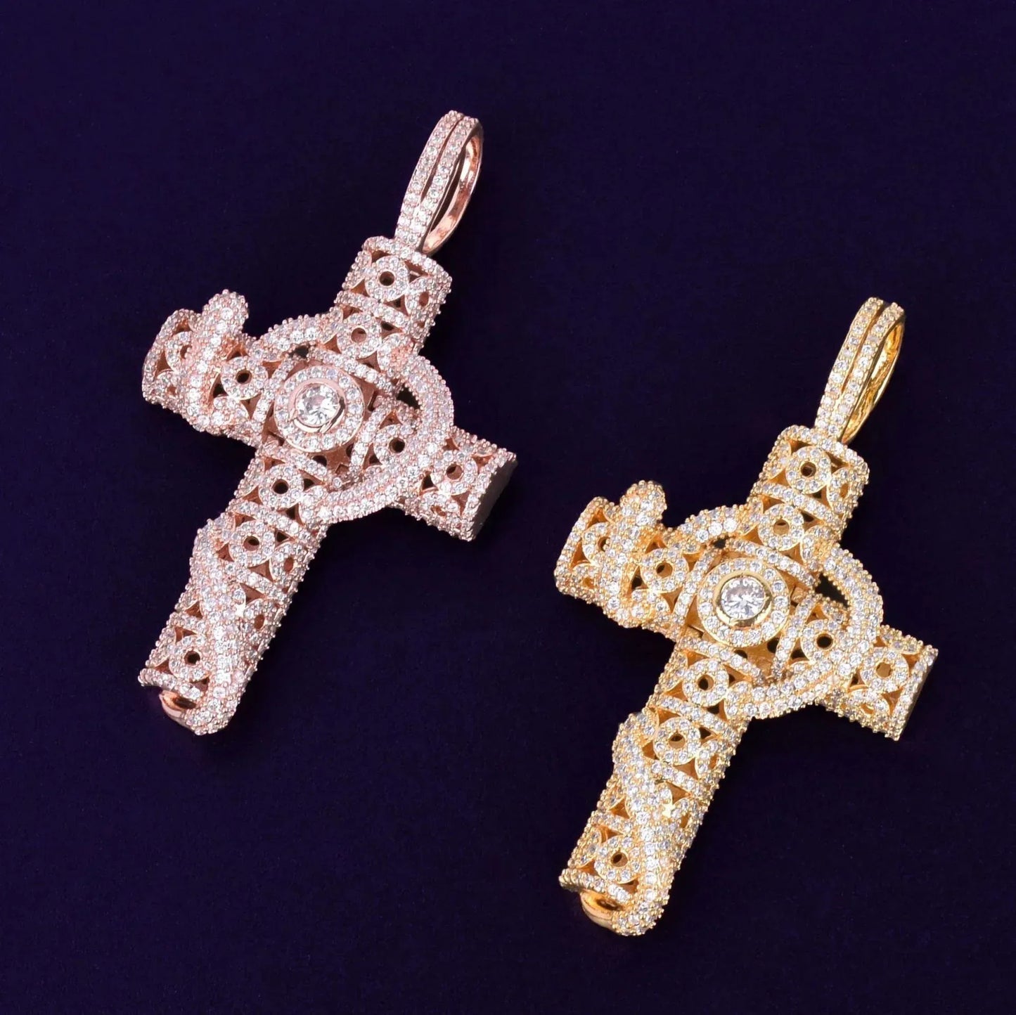 Iced Out Snake Wrapped Cross Pendant | Men's 3D Serpent Crucifix Necklace | Premium Copper CZ Gothic Jewelry | Venom & Faith Bling | Caratix - CaratixJewelry