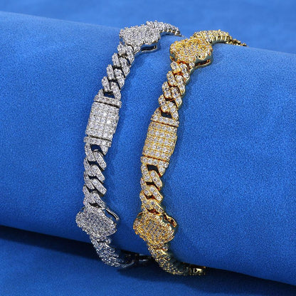 6mm Iced Out Cuban Chain Zircon Rapper Hip Hop Bracelet for Men | Caratix Jewelry - CaratixJewelry
