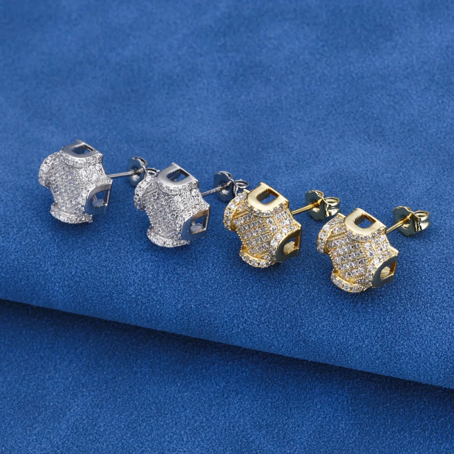 Custom Full Zircon Stud Earrings for Men | Luxury Hip Hop Jewelry | Caratix Jewelry - CaratixJewelry