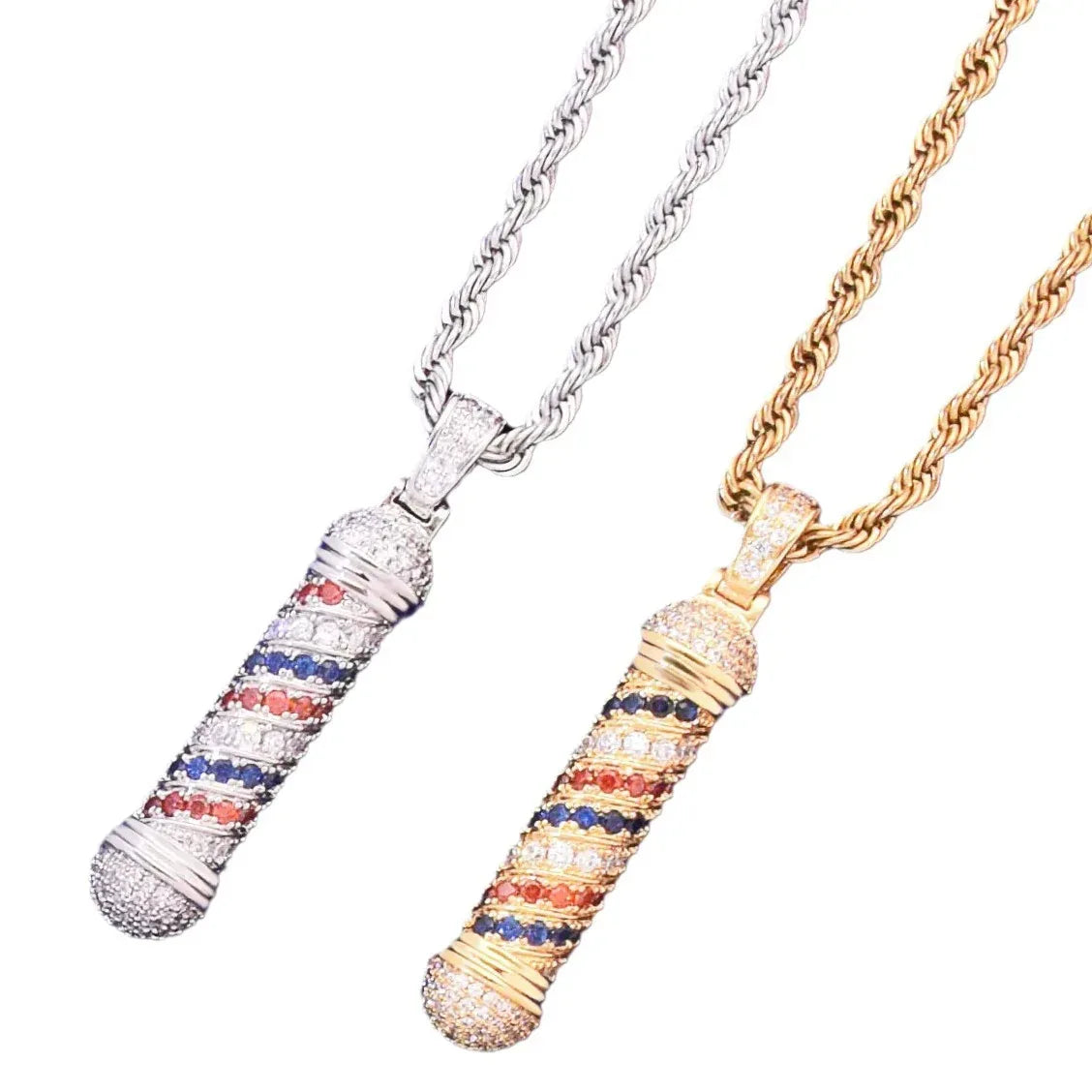 Men's 360° Pillar Necklace | Premium Copper CZ Geometric Jewelry Caratix - CaratixJewelry