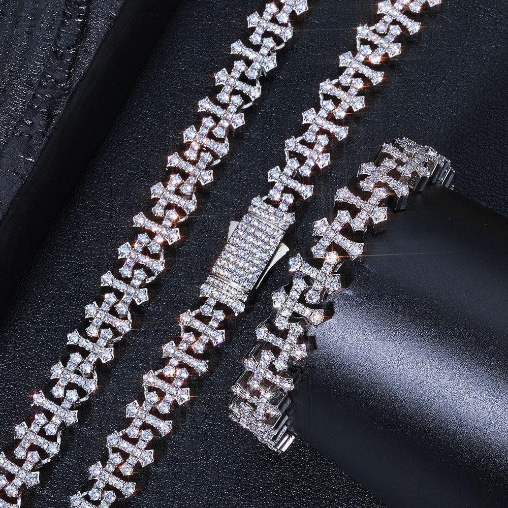 Iced Out Cross Zircon Bracelet Rapper Style Hip Hop Jewelry | Caratix Jewelry - CaratixJewelry