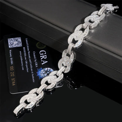 2025 Figure-8 Moissanite Bracelet – S925 Sterling Silver Iced-Out Hip Hop Men’s Streetwear Jewelry - CaratixJewelry