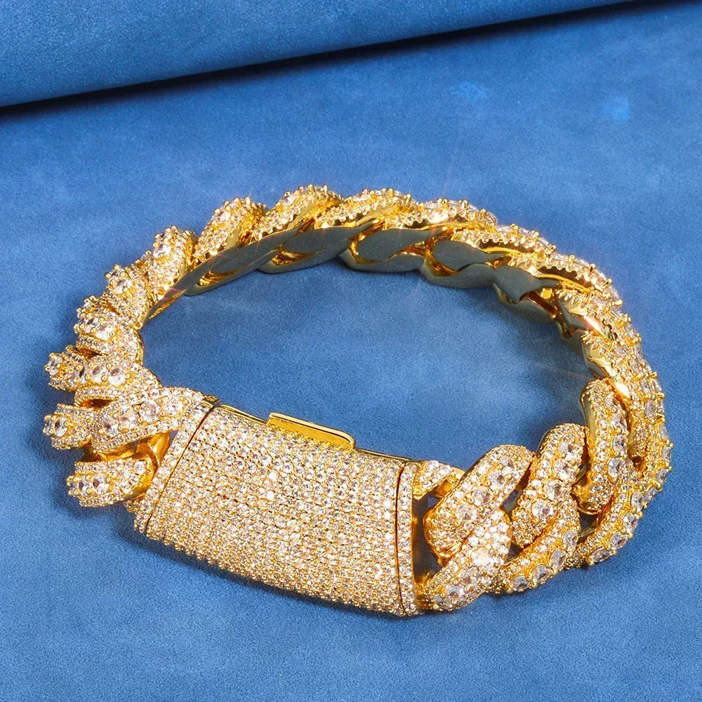 Custom 22mm Mega Bubble Cuban Link Bracelet - CaratixJewelry