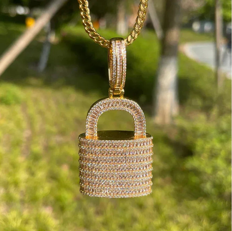 Unisex "Sweet & Cool" Lock Necklace | Premium Copper CZ Minimalist Jewelry - CaratixJewelry