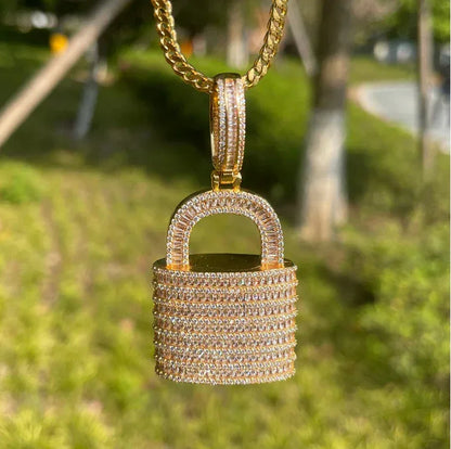 Unisex "Sweet & Cool" Lock Necklace | Premium Copper CZ Minimalist Jewelry - CaratixJewelry