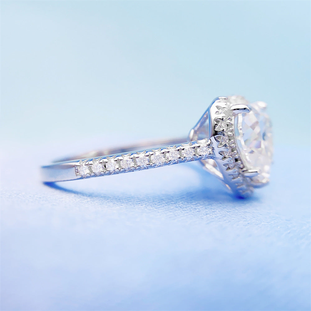 2 Carat Heart Cut Moissanite Ring | S925 Sterling Silver Solitaire Ring | Caratix