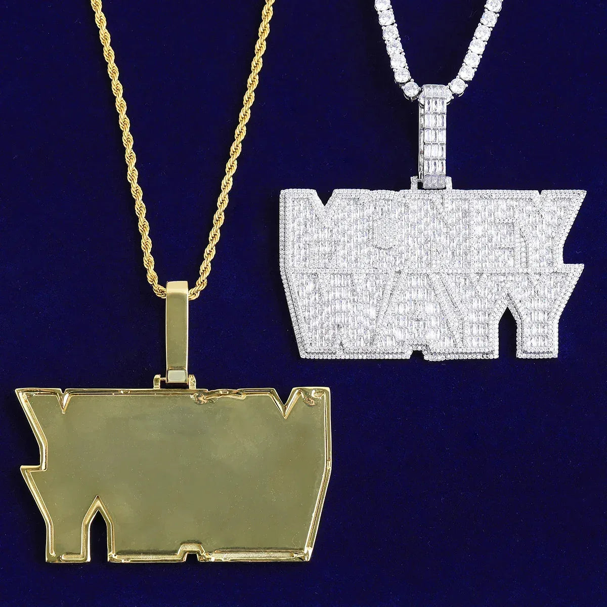 Iced Out "Money Wayy" Pendant | Men's Real Copper CZ Necklace - CaratixJewelry