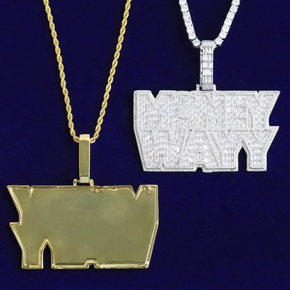 Iced Out "Money Wayy" Pendant | Men's Real Copper CZ Necklace - CaratixJewelry