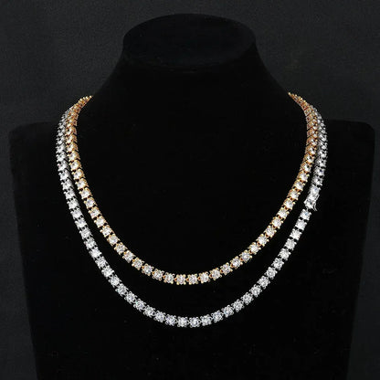 6mm Moissanite Tennis Chain – Custom S925 Sterling Silver Iced-Out Hip Hop Men’s Luxury Streetwear Necklace - CaratixJewelry