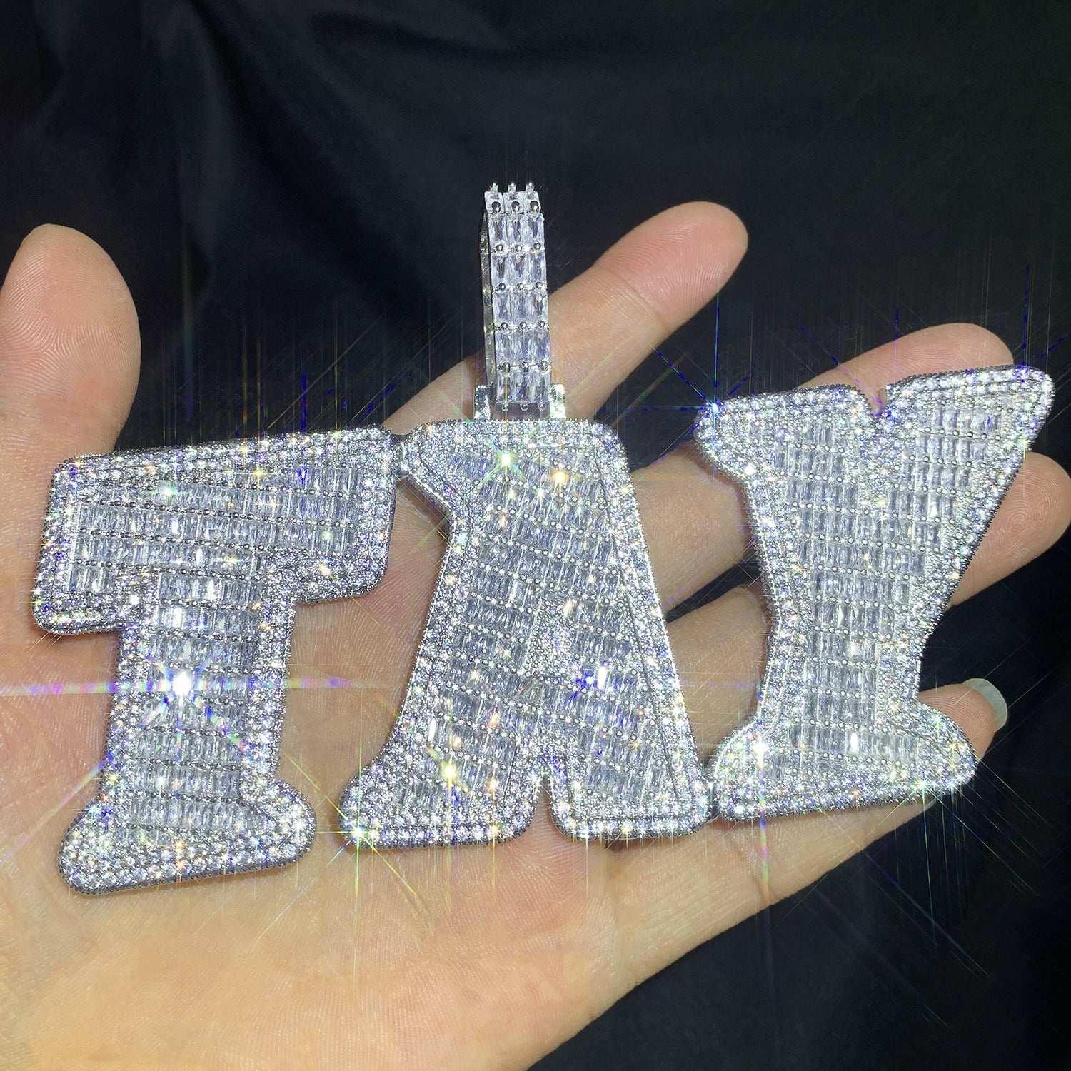 Iced Out Letter Pendant | CZ Hip Hop Personalized Initial Necklace Jewelry - CaratixJewelry