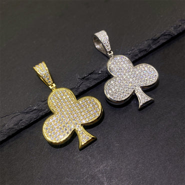 S925 Silver Moissanite Plum Blossom Pendant | Iced Out Flower Charm for Tennis Chains | Caratix