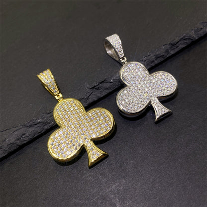 S925 Silver Moissanite Plum Blossom Pendant | Iced Out Flower Charm for Tennis Chains | Caratix