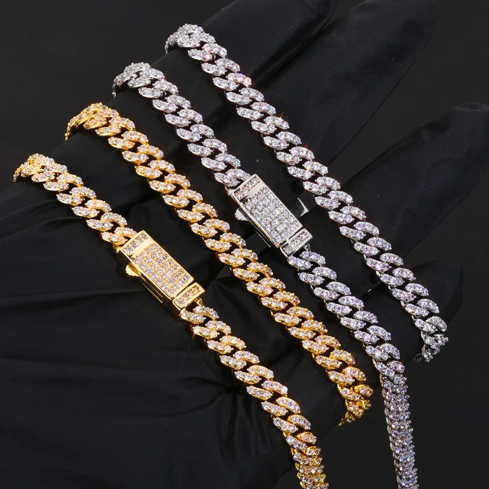 Custom 6mm Single-Row Iced Cuban Bracelet | Rapper Iced Out Chain - CaratixJewelry