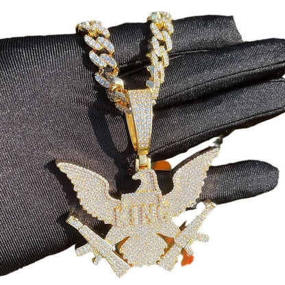 Men's Glacier Sculpture Necklace | Premium Copper CZ Weapon Jewelry Caratix - CaratixJewelry