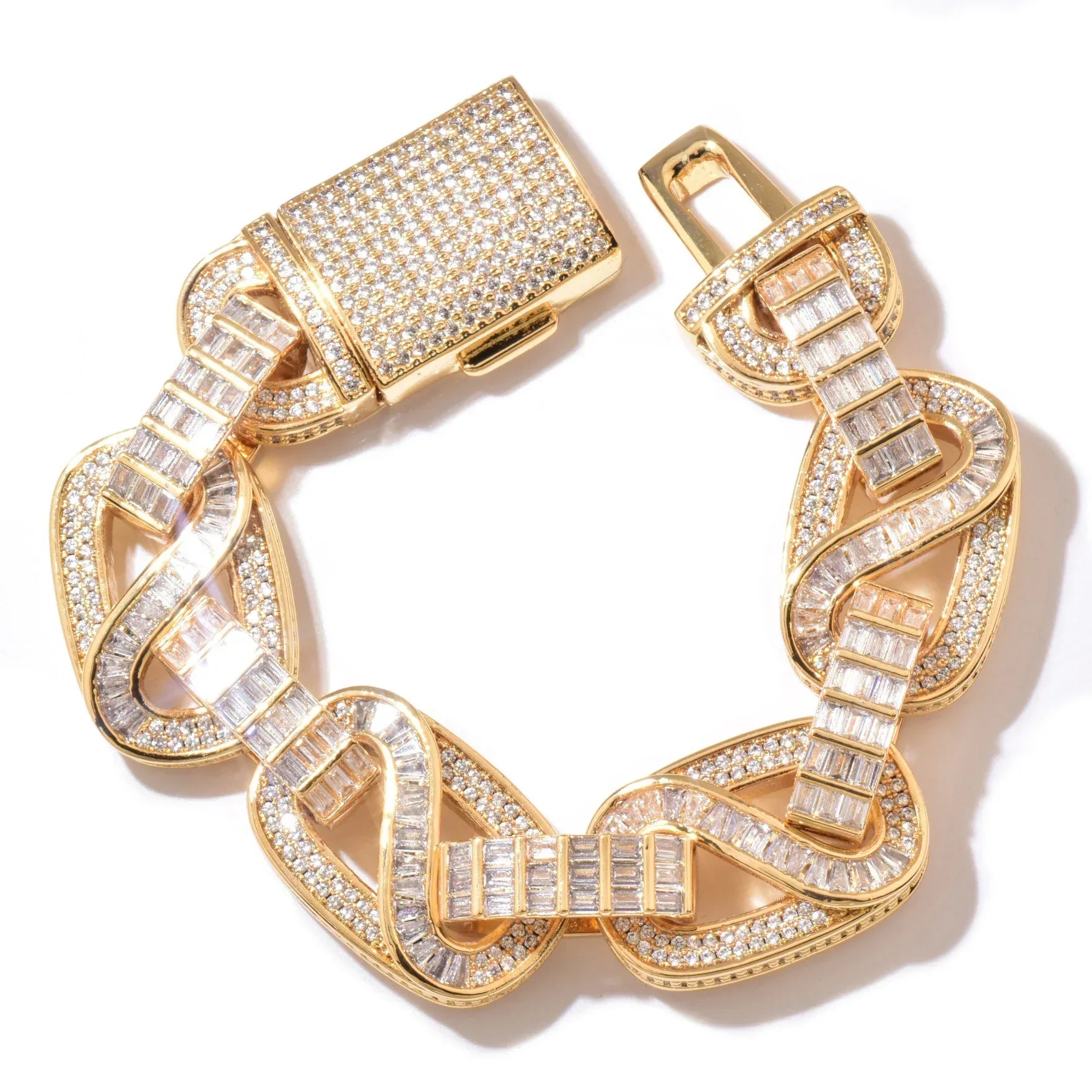 18mm Iced Out T-Shape Mixed Zircon Cuban Chain Necklace - CaratixJewelry