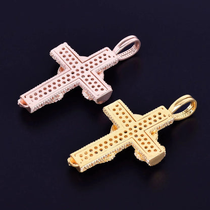 Iced Out Snake Wrapped Cross Pendant | Men's 3D Serpent Crucifix Necklace | Premium Copper CZ Gothic Jewelry | Venom & Faith Bling | Caratix - CaratixJewelry