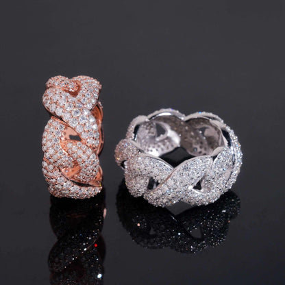 D-Color Moissanite Figure-Eight Ring | S925 Silver Unisex Iced Out Fashion Jewelry - CaratixJewelry