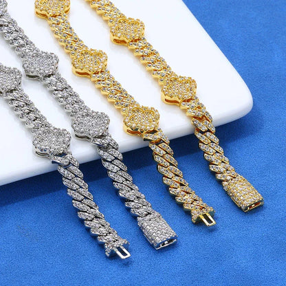 6mm Iced Out Cuban Chain Zircon Rapper Hip Hop Bracelet for Men | Caratix Jewelry - CaratixJewelry