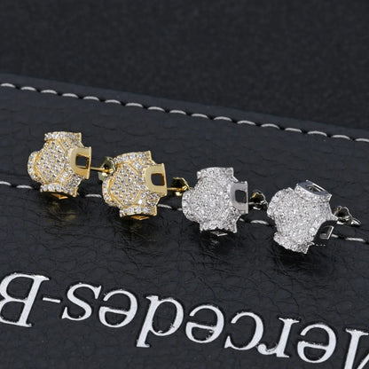 Full Zircon Stud Earrings for Men | Trendy Hip Hop Jewelry | Caratix Jewelry - CaratixJewelry