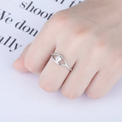 Solid 925 Sterling Silver Evil Eye Ring | Protective Amulet Band | Caratix
