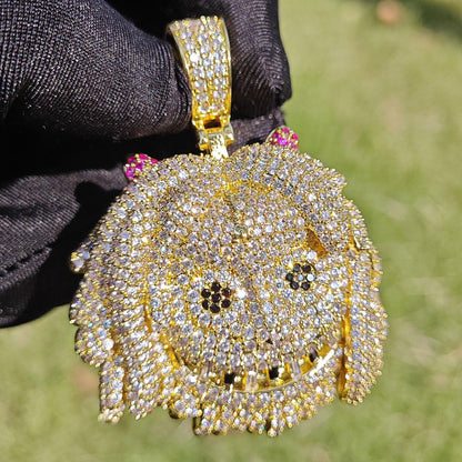 Iced Out Cartoon Girl Pendant Necklace – Hip Hop CZ Fashion Jewelry for Men & Women - CaratixJewelry