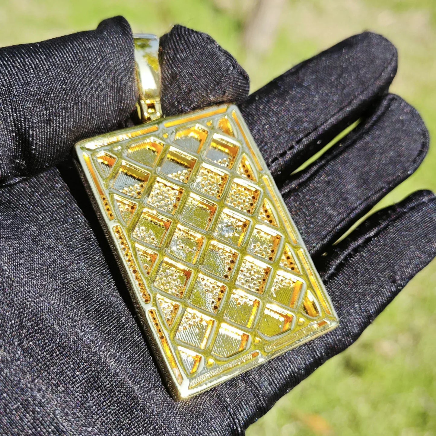 Iced Out Letter Dog Tag Pendant Necklace – Hip Hop CZ Streetwear Jewelry - CaratixJewelry