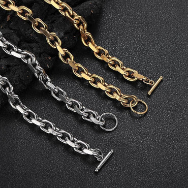 Stainless Steel Cross O Chain Necklace Bracelet Hip Hop Jewelry | Caratix Jewelry - CaratixJewelry