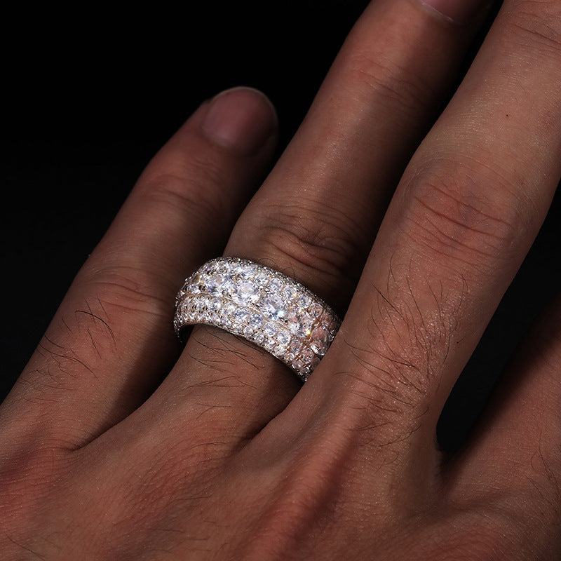 Moissanite Hip Hop Signet Ring 925 Silver Band | Caratix