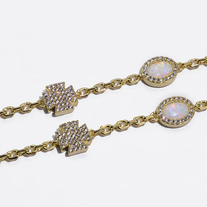 Custom Opal Cross Necklace | Light Luxury Bling Jewelry | Men's Hip Hop Pendant | Caratix - CaratixJewelry