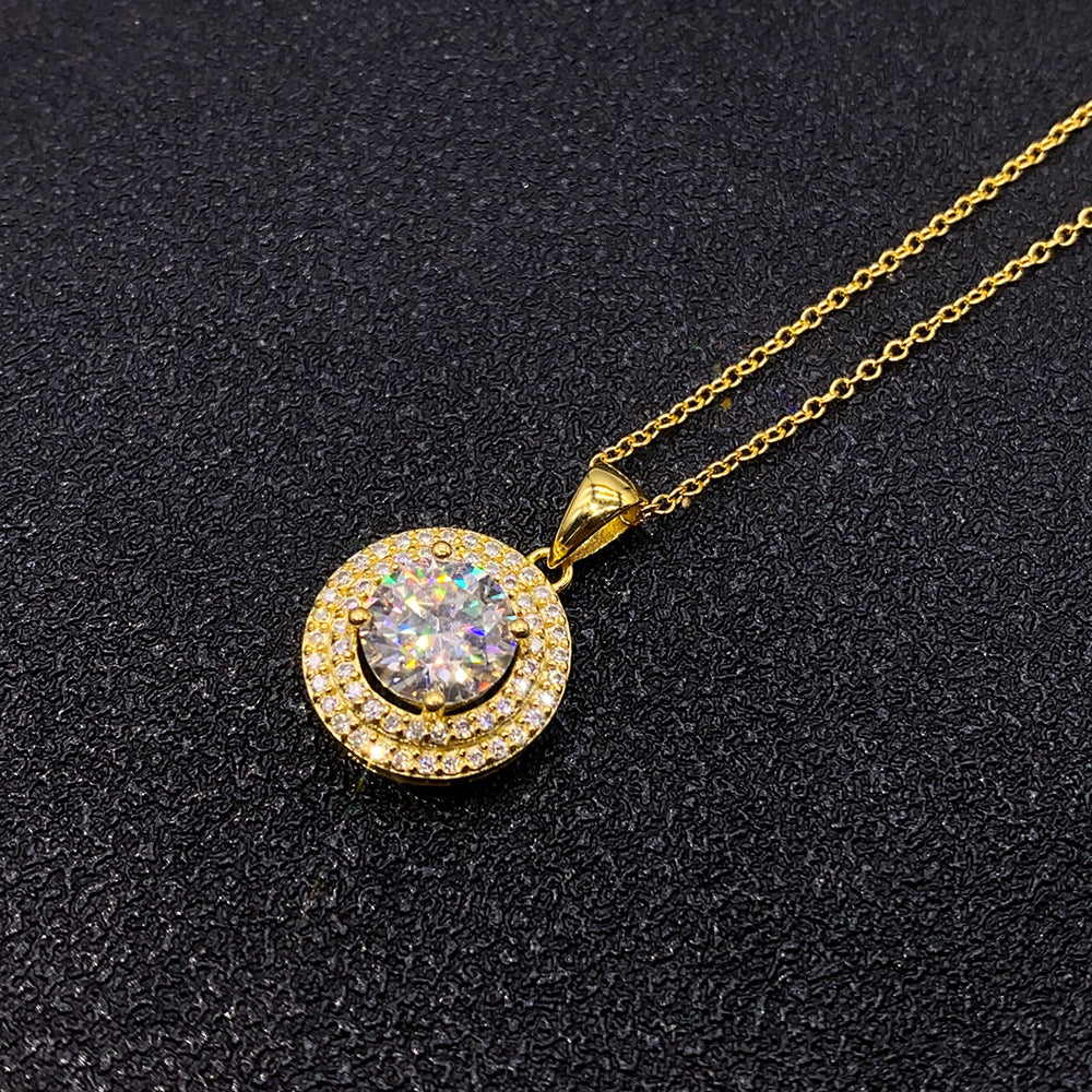 2 Carat D-Color Moissanite Necklace | S925 Sterling Silver Solitaire Pendant | Caratix