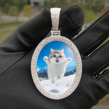 Memorial Photo Pendant | CZ Iced Out DIY Custom Picture Hip Hop Jewelry - CaratixJewelry