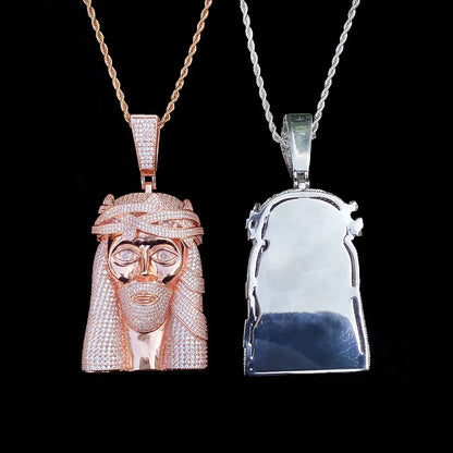 Iced Out "Street Sage" Old Man Pendant | Men's Micro Pave CZ "Godfather" Necklace - CaratixJewelry