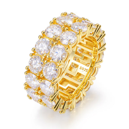 Double Row Moissanite Eternity Band S925 Silver | Caratix