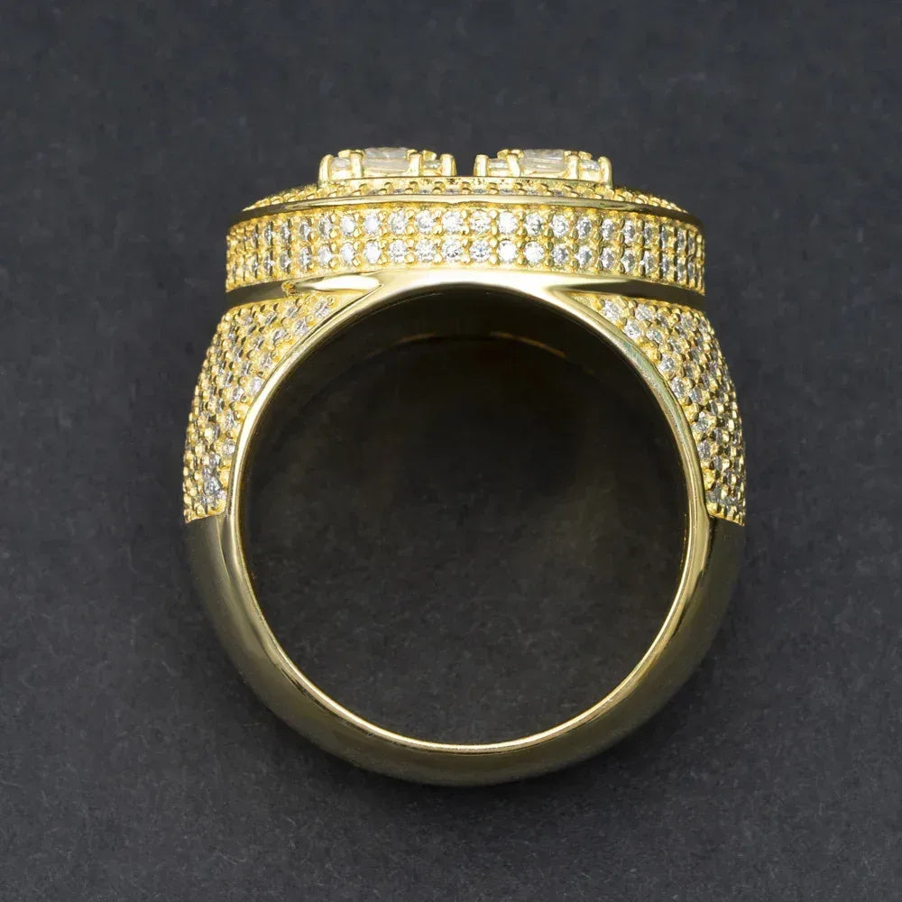 D-Color Moissanite Hip Hop Ring | S925 Silver Unisex Iced Out Fashion Jewelry - CaratixJewelry