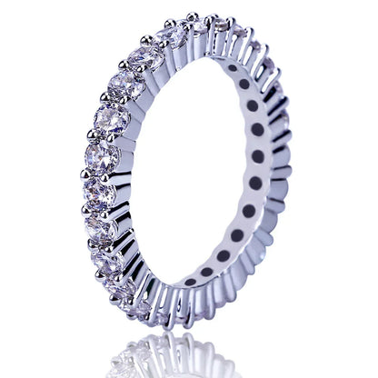 Minimalist Micro-Pave Round Ring - Stackable Zirconia Band | Caratix