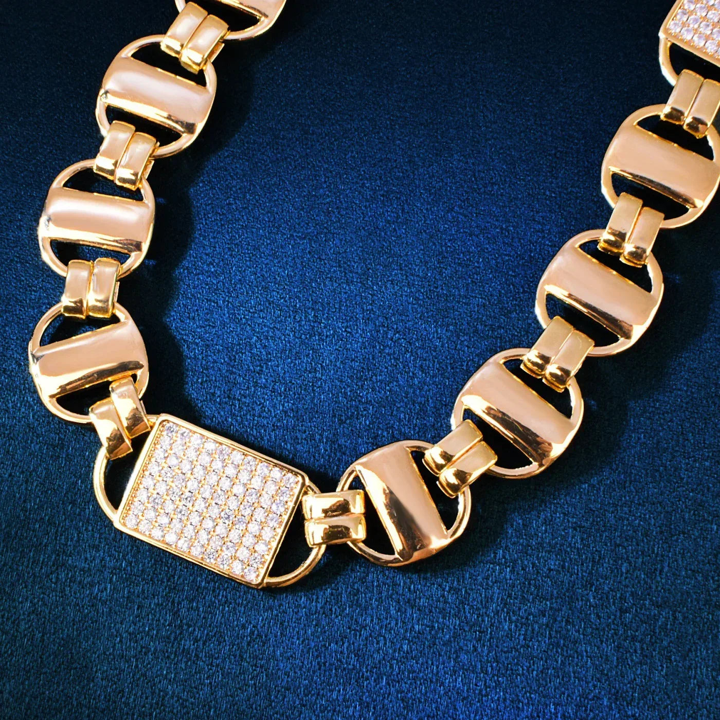 14mm Square Cuban Chain Necklace with Copper & Zircon - CaratixJewelry