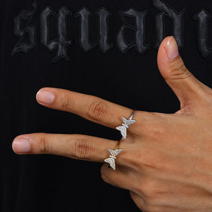 Iced Out Moissanite Butterfly Flower Ring S925 | Caratix