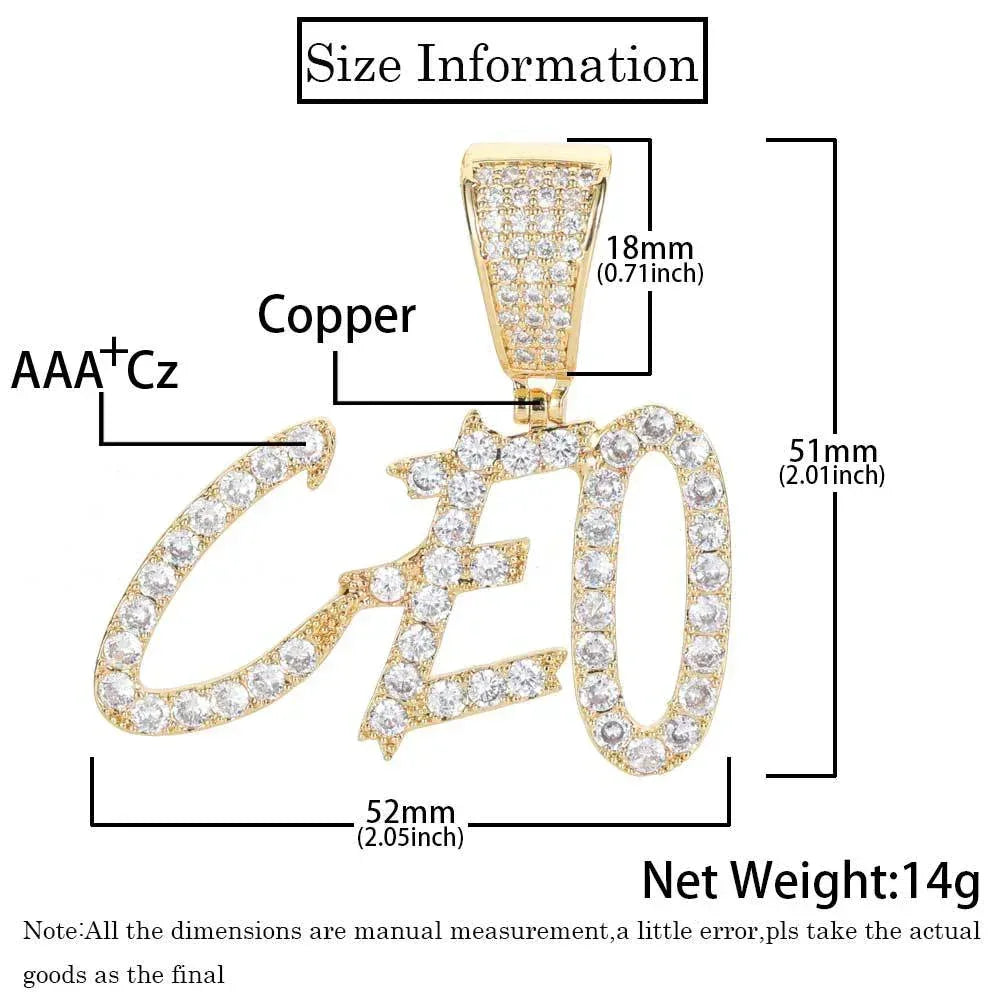 Custom Hip Hop Letter & Number Pendant Necklace with Zircon Stones for Men and Women | Caratix Jewelry - CaratixJewelry