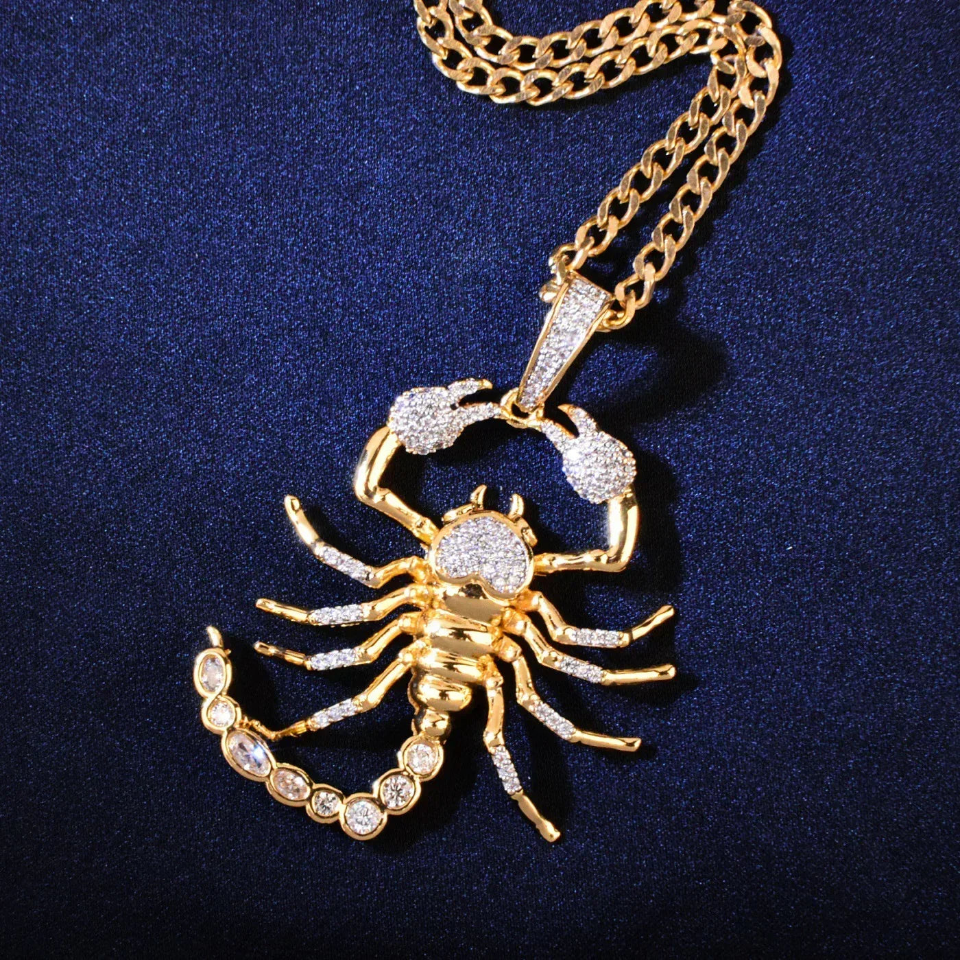 Iced Out Scorpion Pendant Necklace for Men – Hip Hop CZ Streetwear Jewelry - CaratixJewelry