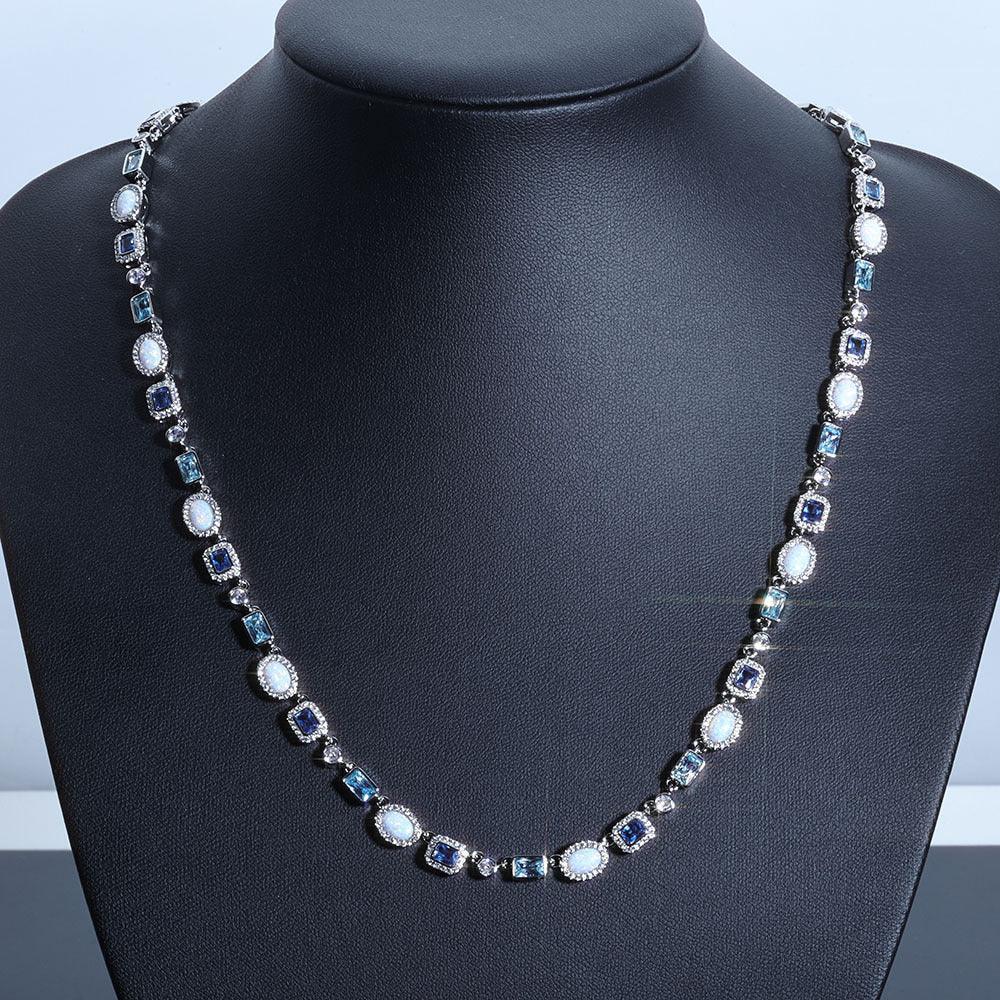 Custom 6mm Colorful Gemstone & Opal Necklace | Niche Iced Out Jewelry | Caratix - CaratixJewelry
