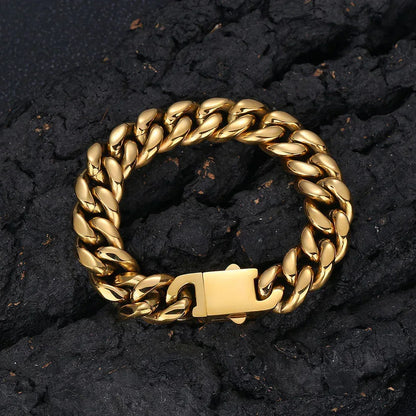 Miami Cuban Chain Necklace Stainless Steel Titanium Hip Hop Jewelry for Men | Caratix Jewelry - CaratixJewelry