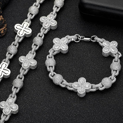Iced-Out Bubble Bead Chain Bracelet with Zircon Stones for Men | Caratix Jewelry - CaratixJewelry