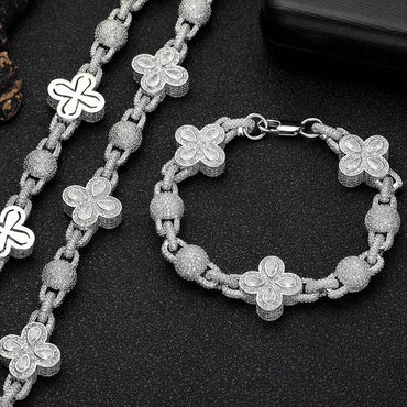 Bubble Bead Iced Out Zircon Rapper Chain Necklace Bracelet | Caratix Jewelry - CaratixJewelry