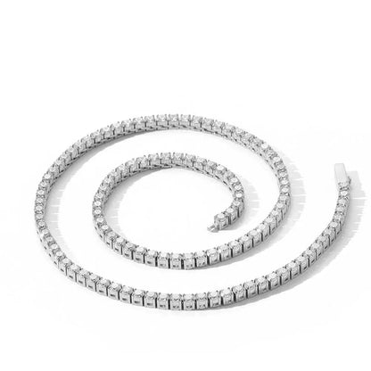Custom Moissanite Stainless Steel Tennis Chain | Durable Men's & Women's Bling Jewelry | Caratix - CaratixJewelry