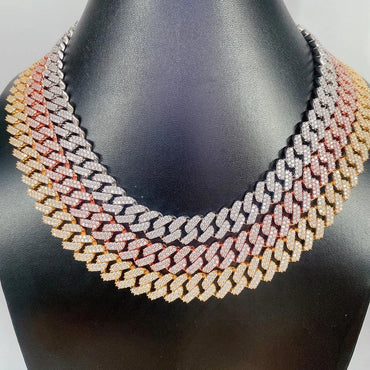 12.6mm Double-Row Moissanite Cuban Link | S925 Silver Men’s Hip Hop Chain - CaratixJewelry