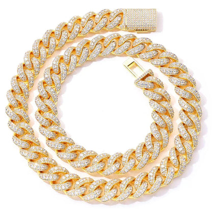 Bold Moissanite Cuban Link Chain – S925 Sterling Silver Iced-Out Hip Hop Men’s Luxury Statement Streetwear Necklace - CaratixJewelry