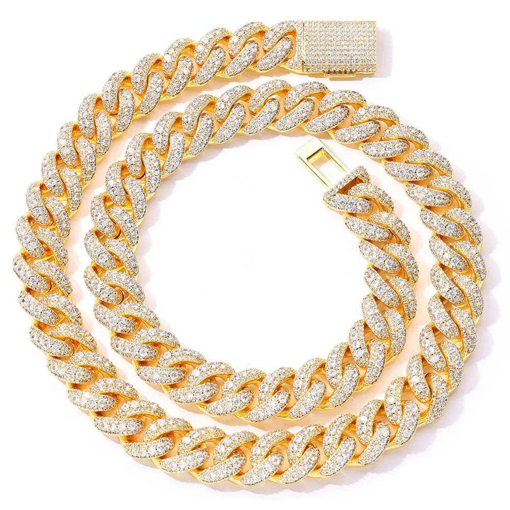 Iced Out Bubble Cuban Chain Zircon Hip Hop Necklace for Men | Caratix Jewelry - CaratixJewelry