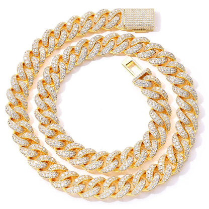 Custom Iced-Out Bubble Cuban Chain Necklace with Zircon Stones - CaratixJewelry