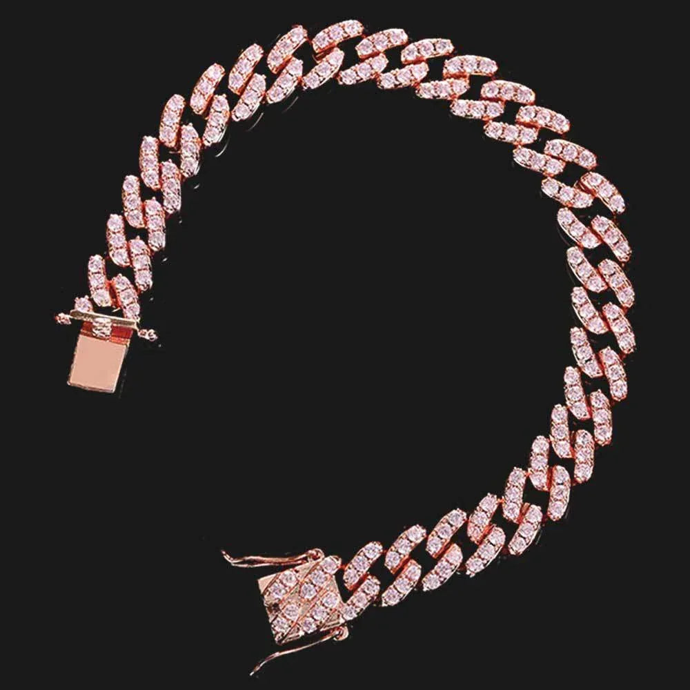 9mm Single Row Cuban Link Zircon Hip Hop Bracelet | Caratix Jewelry - CaratixJewelry